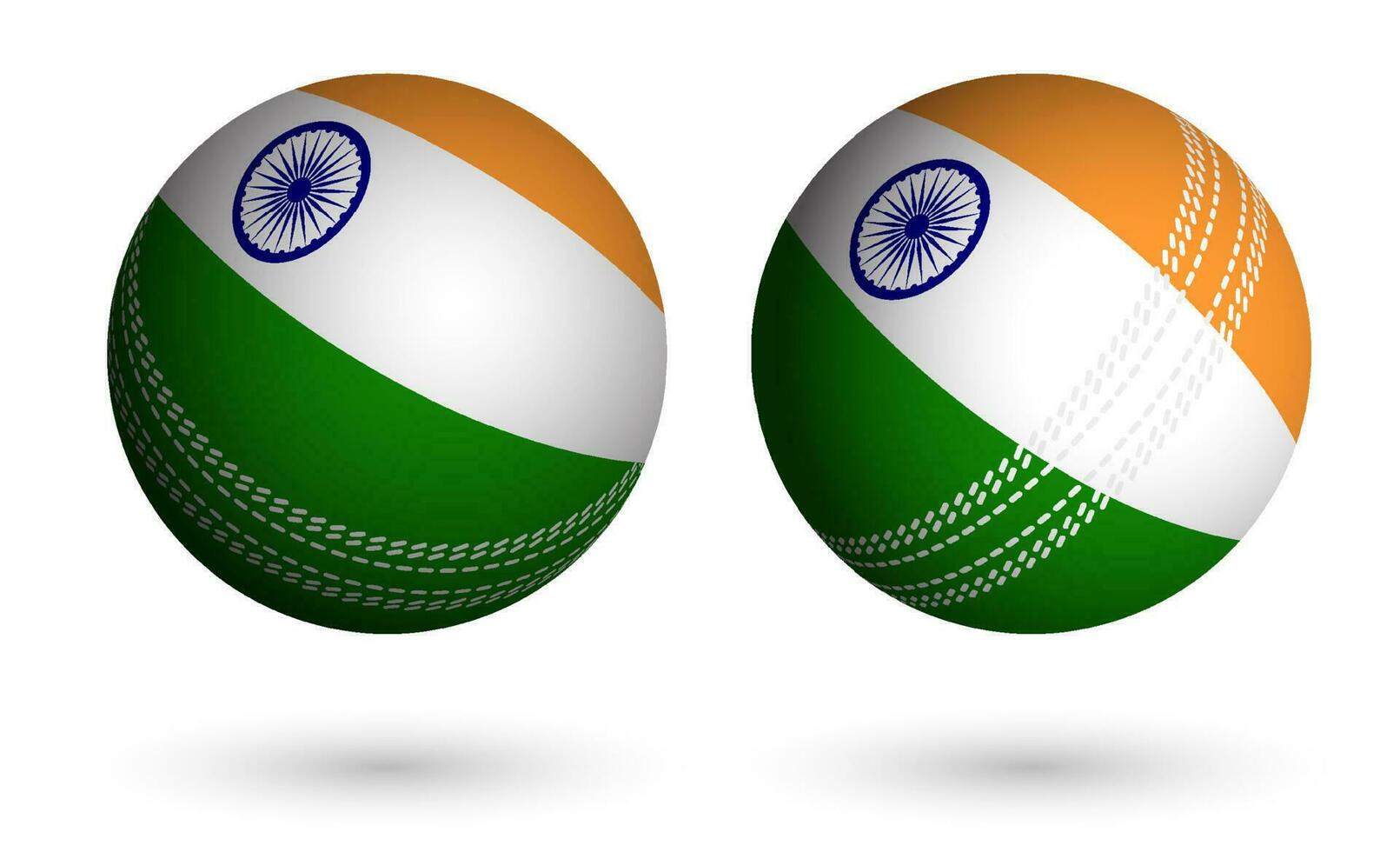 Grillo pelota en realista estilo en colores de bandera de India. verano equipo Deportes. 3d vector en blanco antecedentes