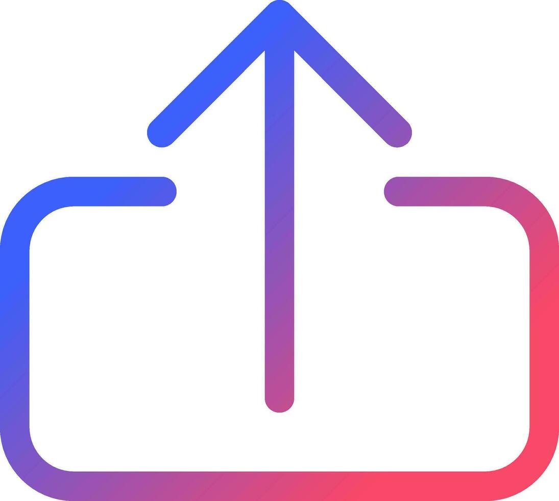 Upload file pixel perfect gradient linear ui icon. Digital transmission. Share on social media. Line color user interface symbol. Modern style pictogram. Vector isolated outline illustration