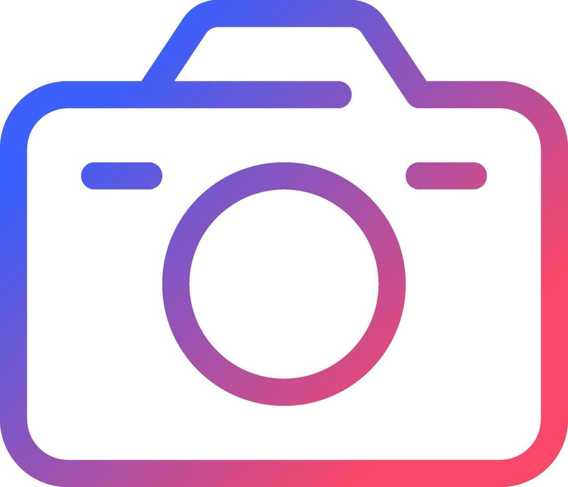 Camera pixel perfect gradient linear ui icon. Digital and analogue. Instrument for making pictures. Line color user interface symbol. Modern style pictogram. Vector isolated outline illustration