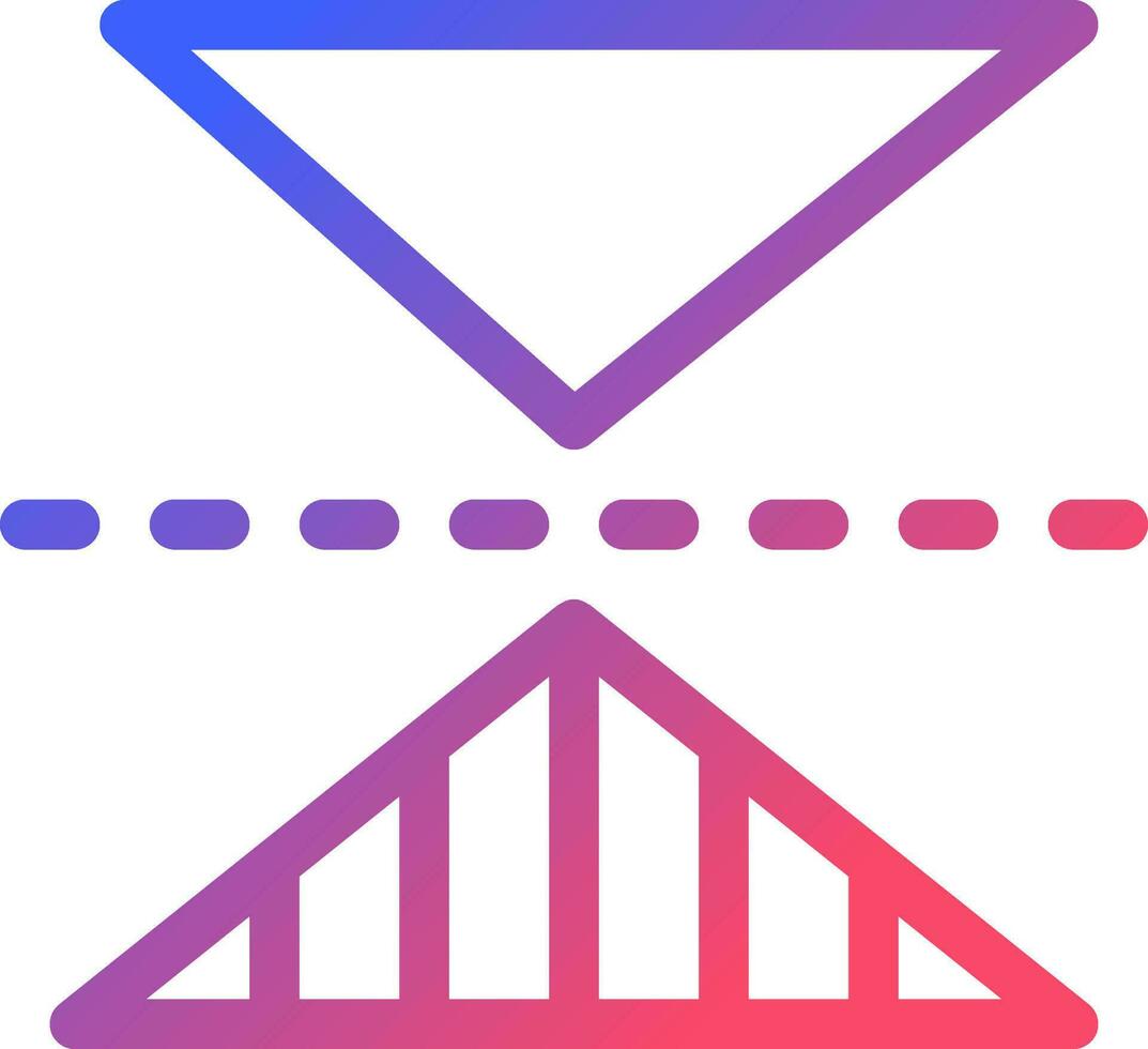 Horizontal reflection pixel perfect gradient linear ui icon. Photo effect. Photography editor. Line color user interface symbol. Modern style pictogram. Vector isolated outline illustration