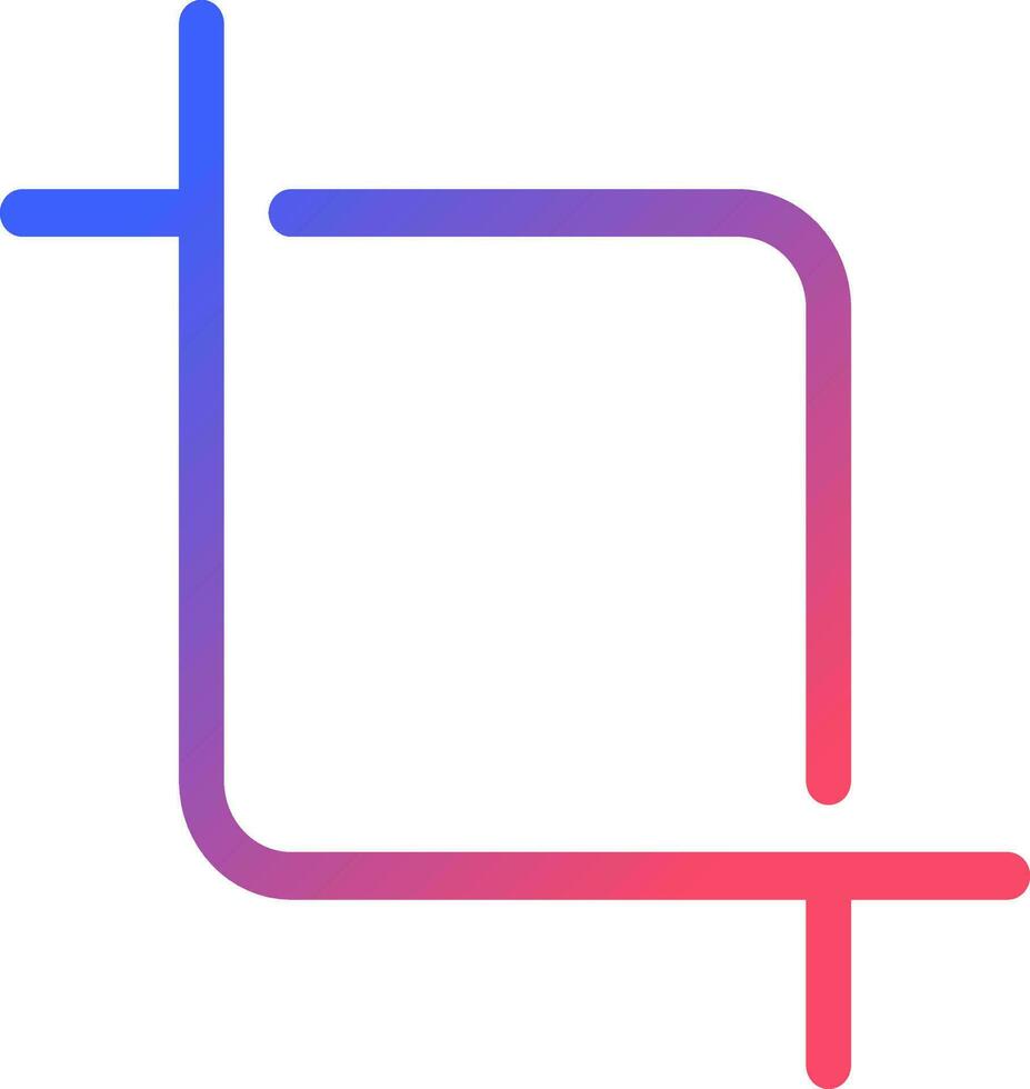Crop picture pixel perfect gradient linear ui icon. Photography composition. Resizing tool. Photo editor. Line color user interface symbol. Modern style pictogram. Vector isolated outline illustration