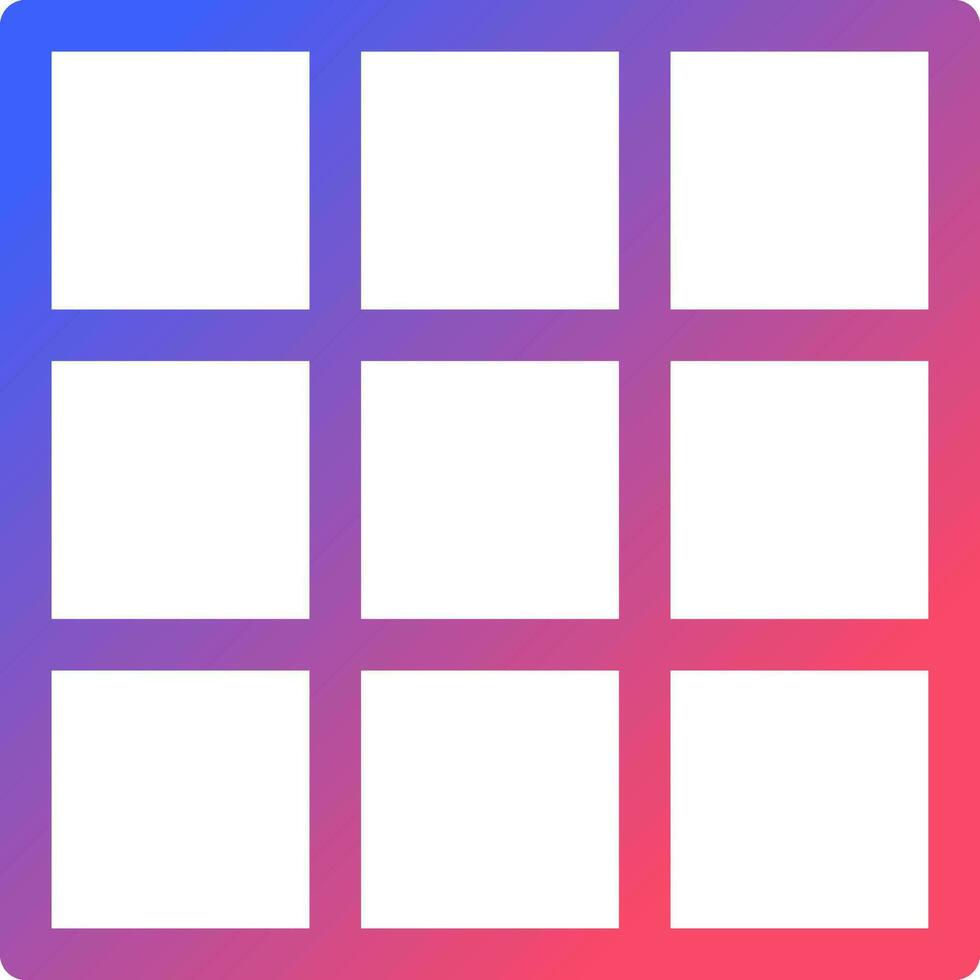 Rule of thirds grid pixel perfect gradient linear ui icon. Photo composition. Image editor. Line color user interface symbol. Modern style pictogram. Vector isolated outline illustration