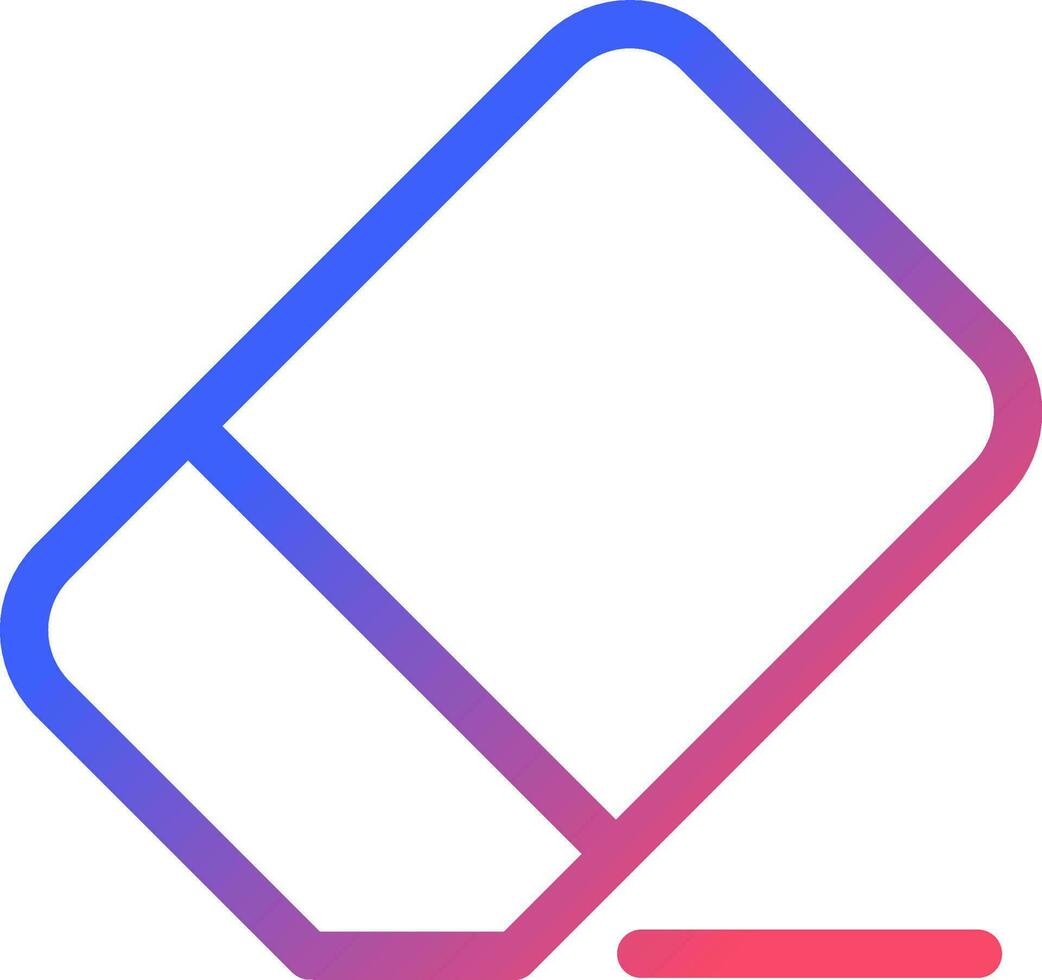 Eraser pixel perfect gradient linear ui icon. Remove image part. Picture and video repair. Photo editor. Line color user interface symbol. Modern style pictogram. Vector isolated outline illustration
