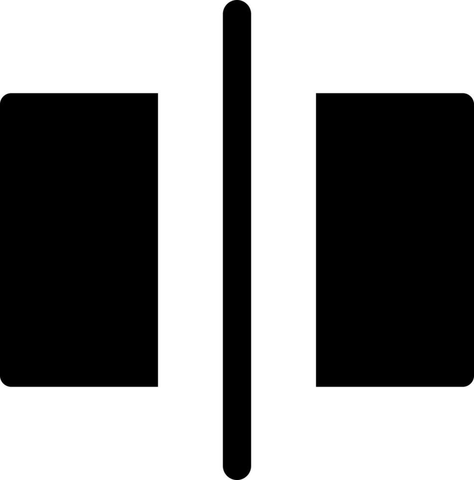 Transition black glyph ui icon. Video editor. Simple filled line element. User interface design. Silhouette symbol on white space. Solid pictogram for web, mobile. Isolated vector illustration