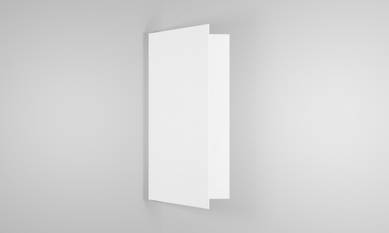 Blank portrait paper mock-up. brochure magazine, white changeable background paper isolated on gray good for your business mockup photo