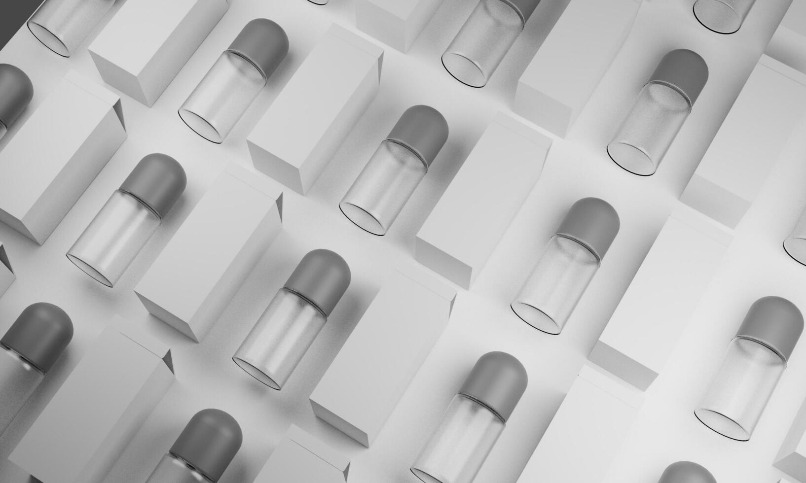 illustration 3d render deodorant bottle mockup design. Fake deodorant bottles. Deodorant packaging. Deodorant isolate on white background. photo