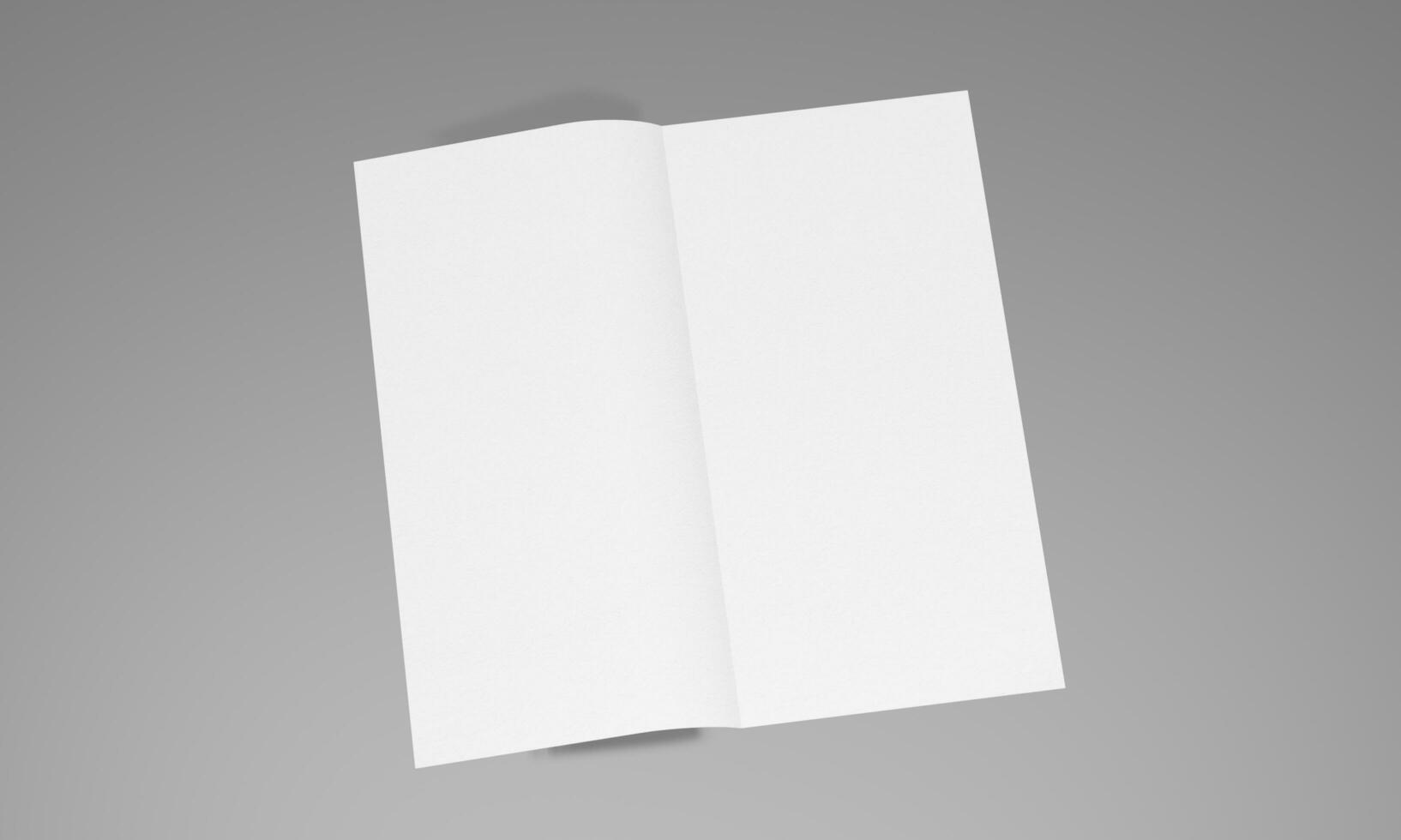 Blank portrait paper mock-up. brochure magazine, white changeable background paper isolated on gray good for your business mockup photo