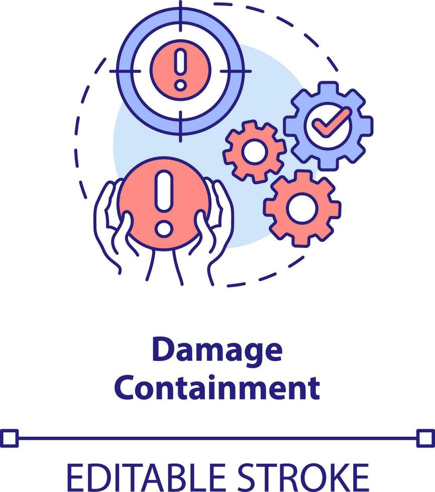 Damage containment concept icon. Model for crisis management steps