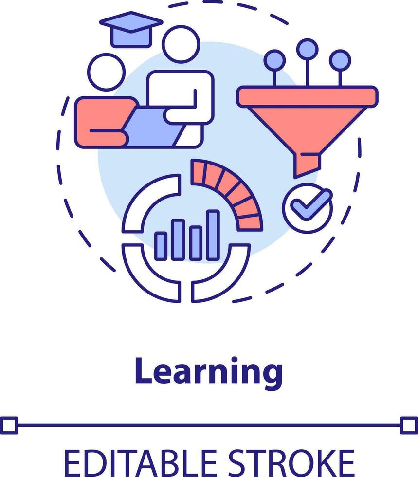 Learning concept icon. Experience and knowledge. Model for crisis management steps abstract idea thin line illustration. Isolated outline drawing. Editable stroke vector