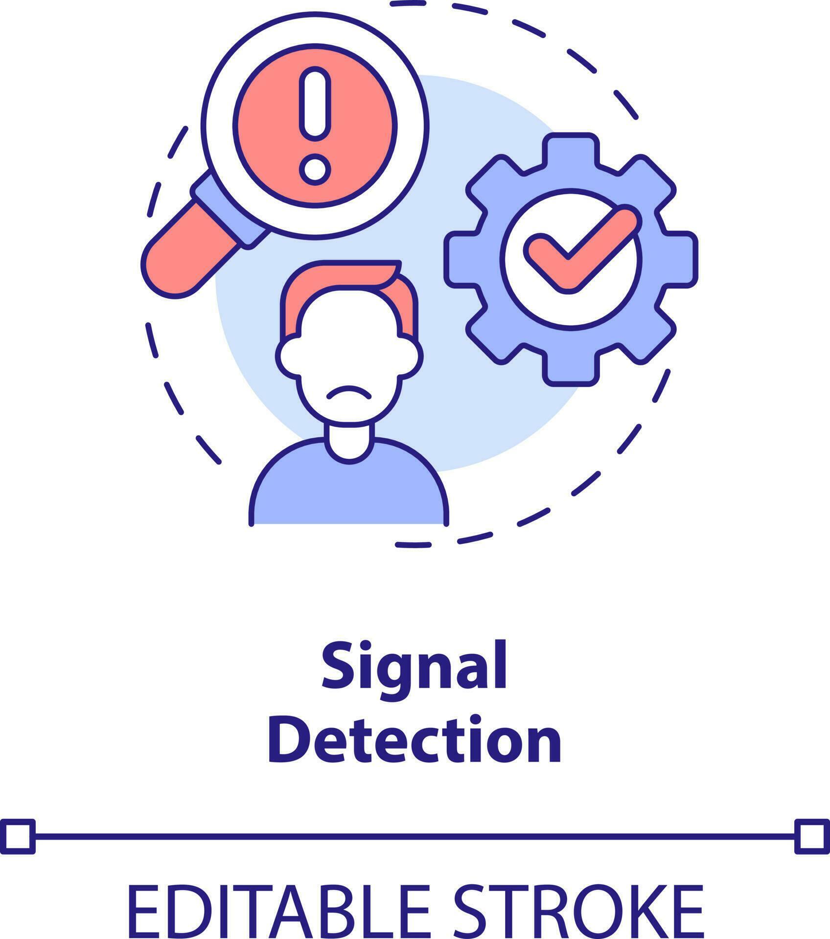Signal detection concept icon. Identify problem. Model for crisis ...