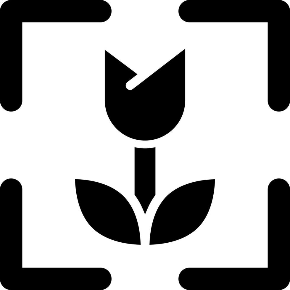 Macro photo mode black glyph ui icon. Digital camera. Simple filled line element. User interface design. Silhouette symbol on white space. Solid pictogram for web, mobile. Isolated vector illustration