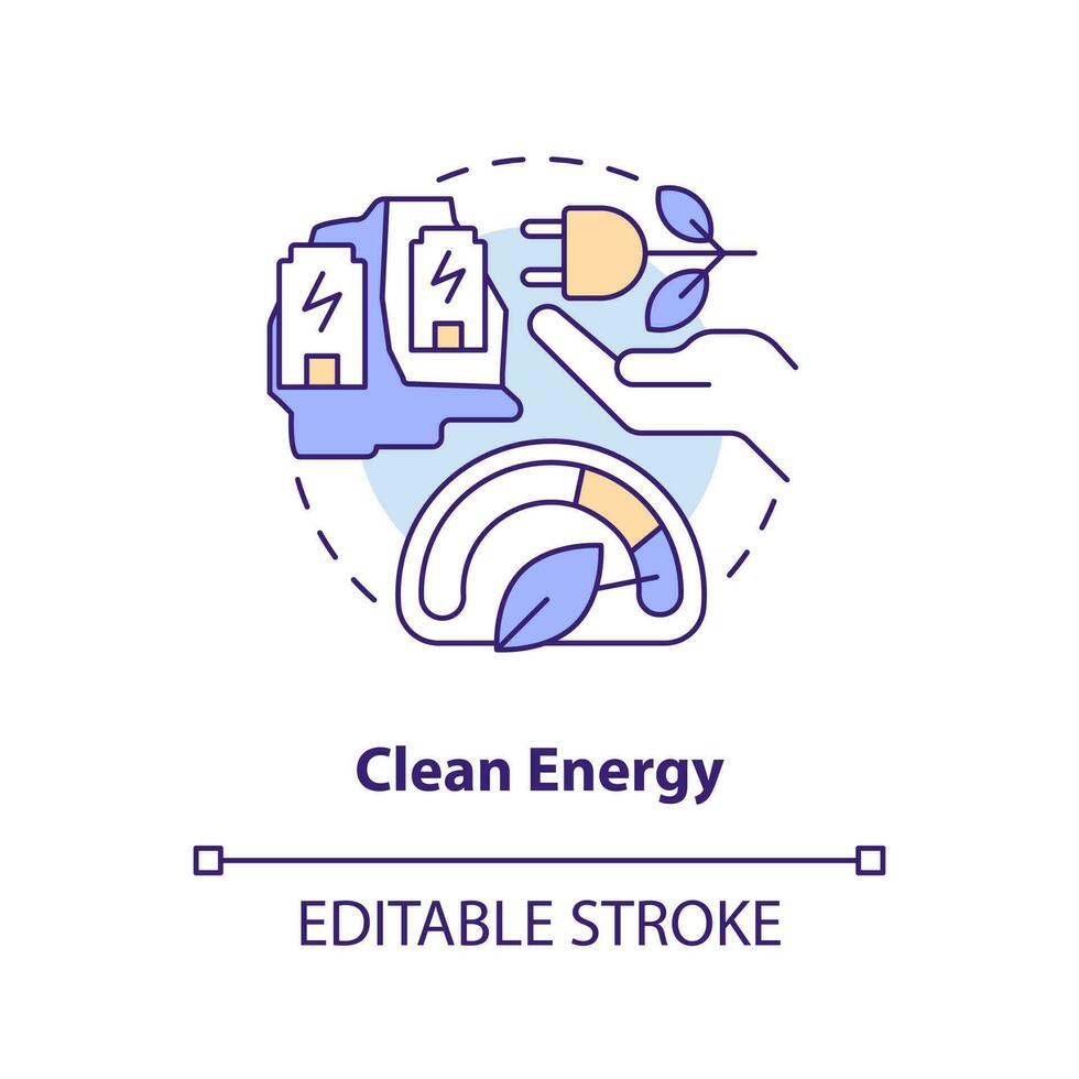 Clean energy concept icon. Green electricity. Geothermal power advantage abstract idea thin line illustration. Isolated outline drawing. Editable stroke vector