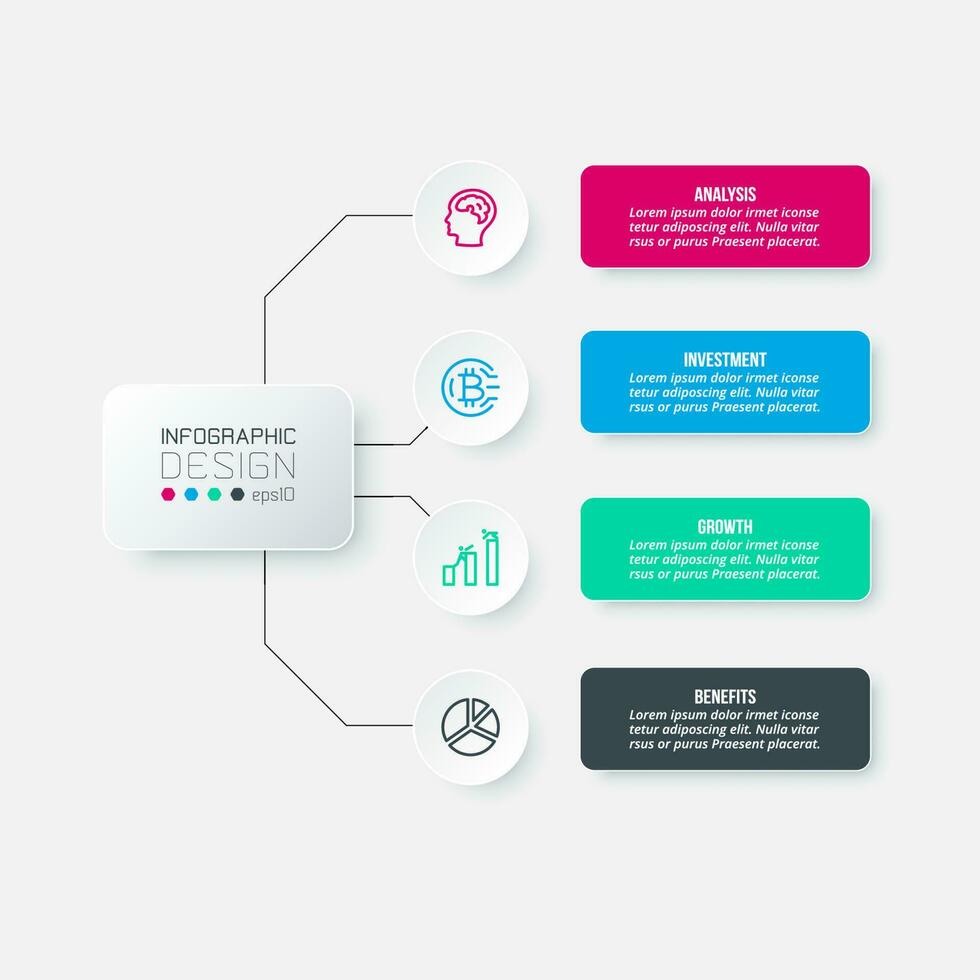 Infographic template business concept with diagram. vector