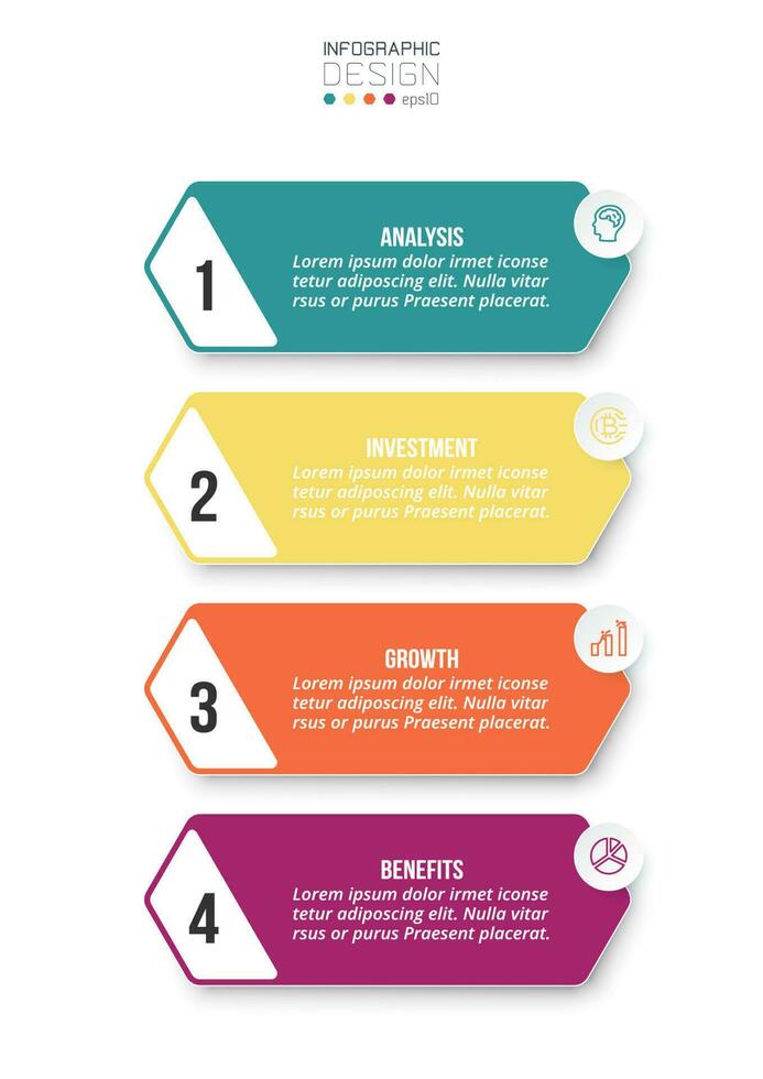 Infographic template business concept with workflow. vector