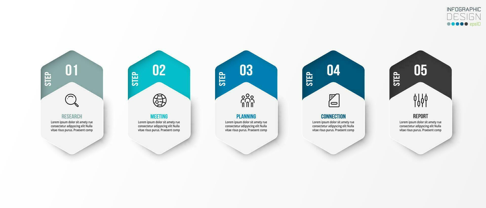 Infographic template business concept with step. vector