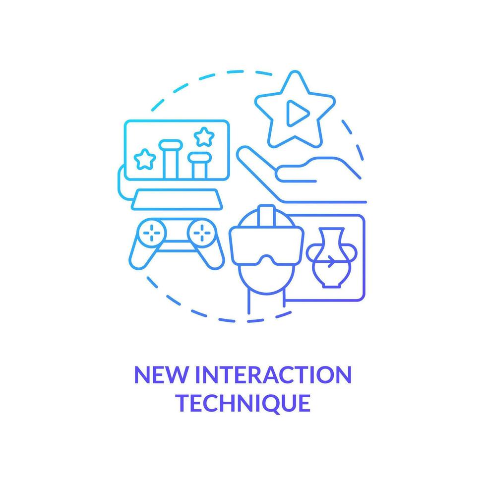 New interaction technique blue gradient concept icon. Communication. Metaverse importance for business abstract idea thin line illustration. Isolated outline drawing vector