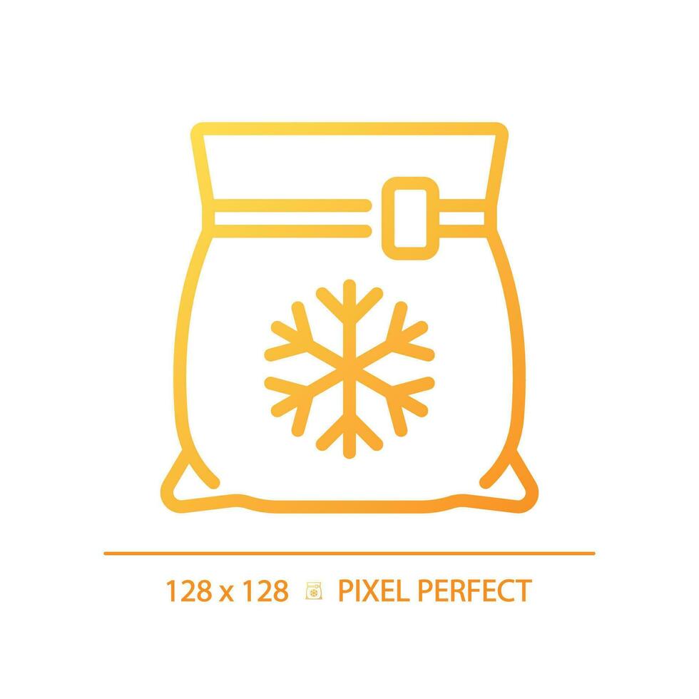 Frozen food pixel perfect gradient linear vector icon. Prepackaged meal. Preservation method. Freezer aisle. Thin line color symbol. Modern style pictogram. Vector isolated outline drawing