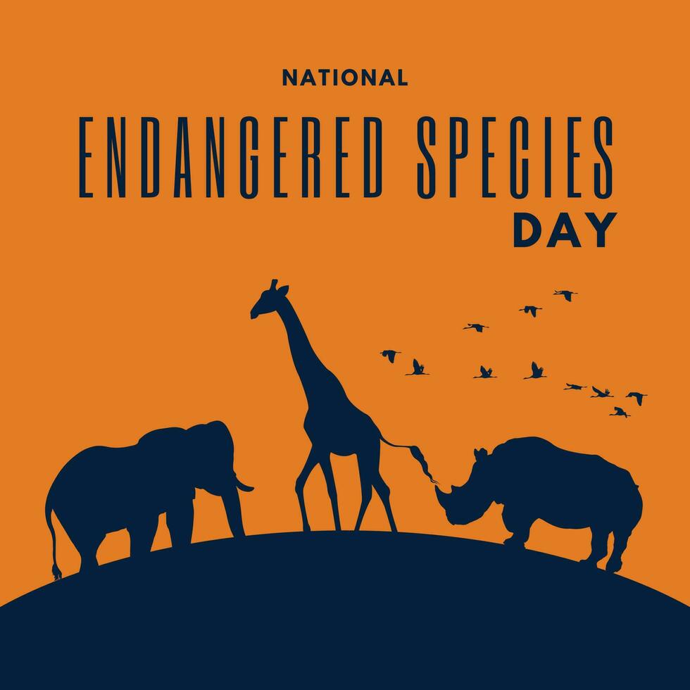 Endangered Species day suitable for social media post vector