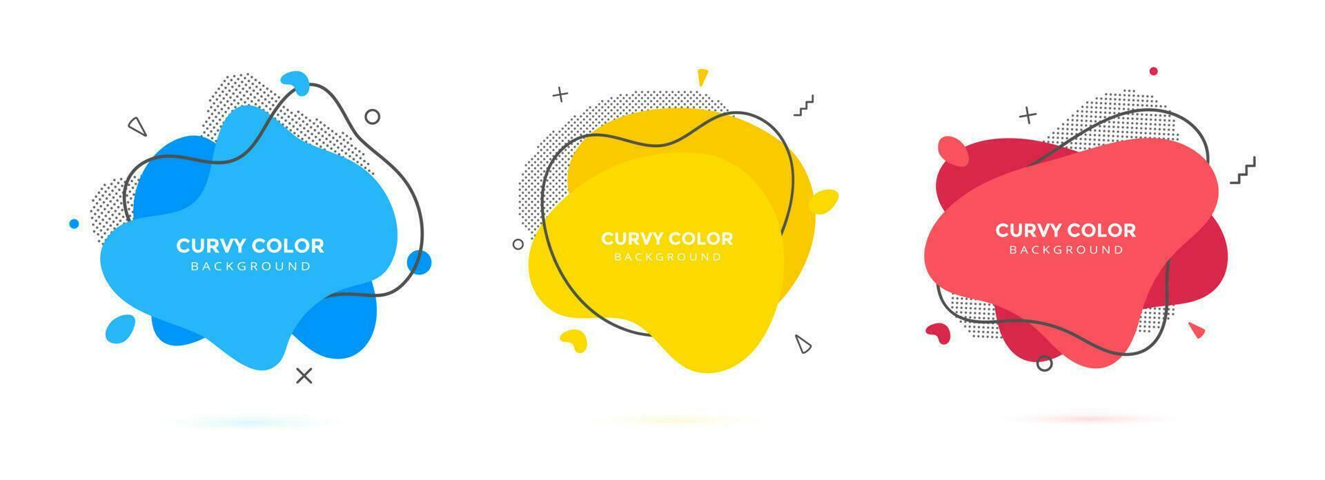 Modern liquid irregular amoeba blob shape abstract elements graphic flat style design fluid vector illustration.