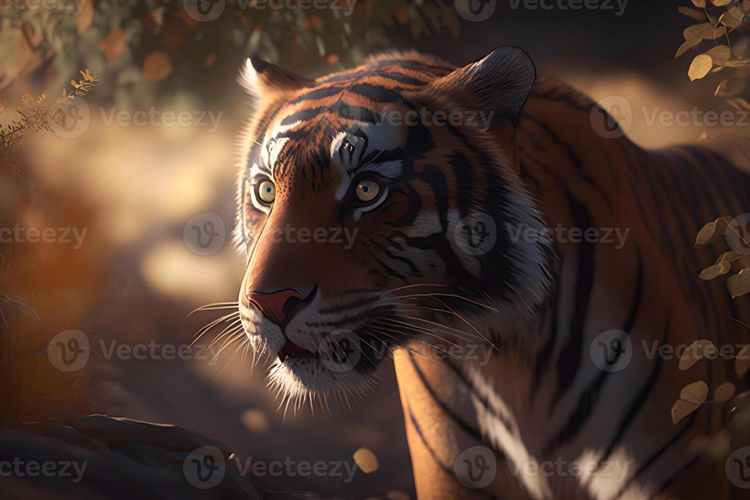 Futuristic portrait of a tiger. 3D Rendering., Ai Generative Image 23184748  Stock Photo at Vecteezy