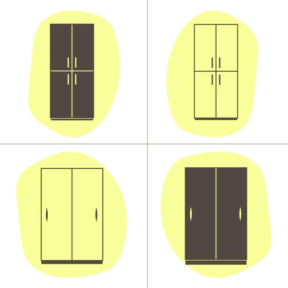 mueble plano iconos armarios vector