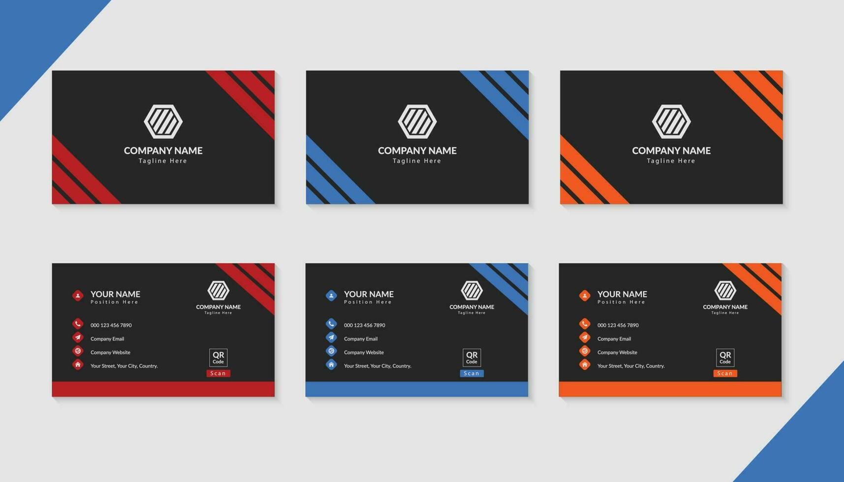 Corporate Modern Business Card Template and Stationary Design vector