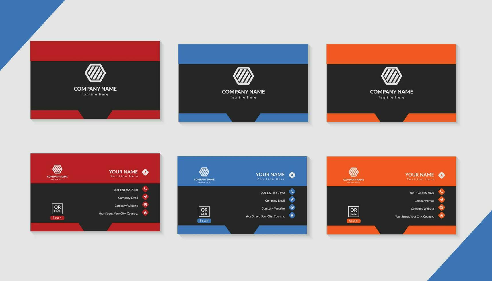 Corporate Modern Business Card Template and Stationary Design vector