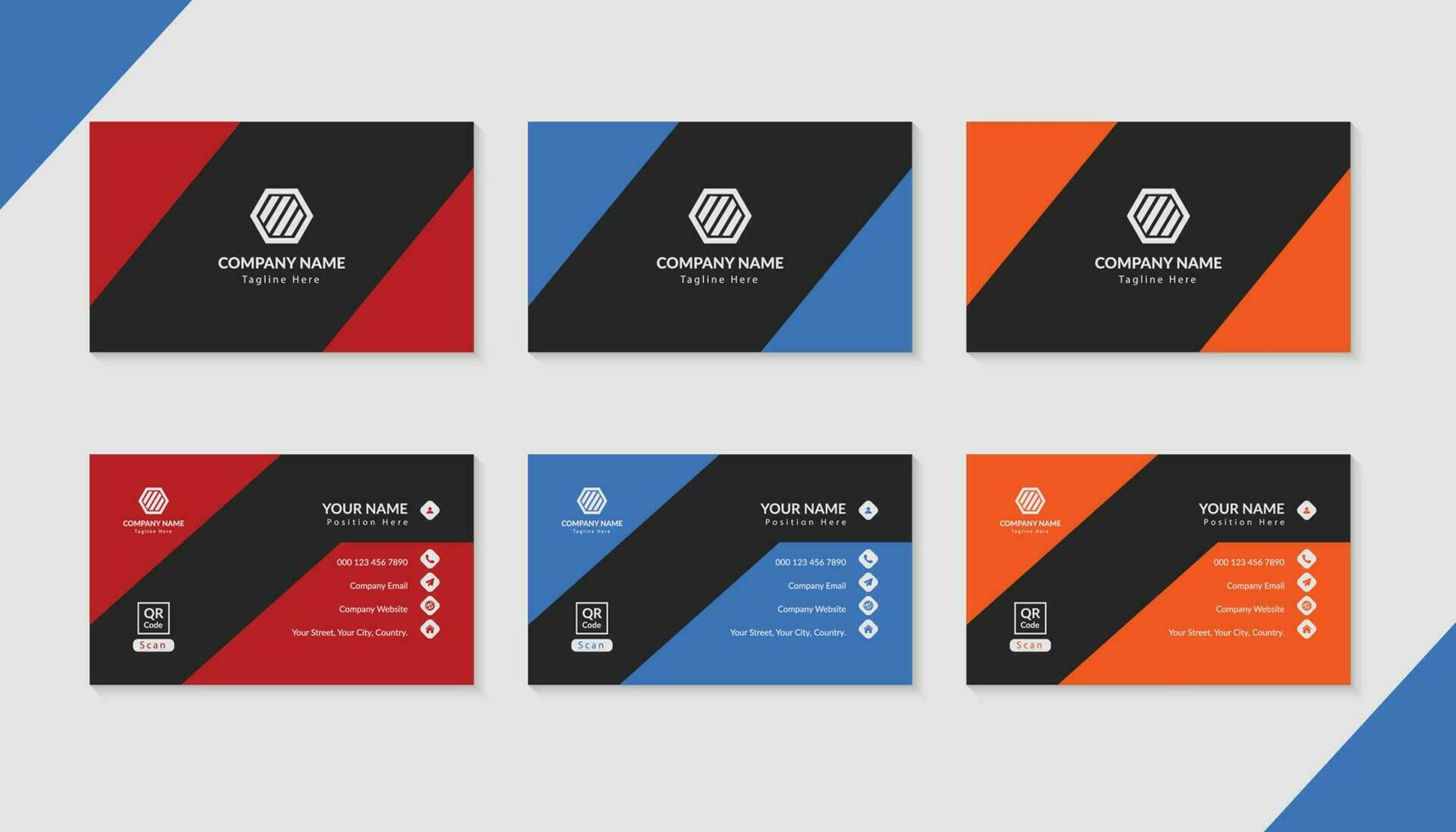 Corporate Modern Business Card Template and Stationary Design vector