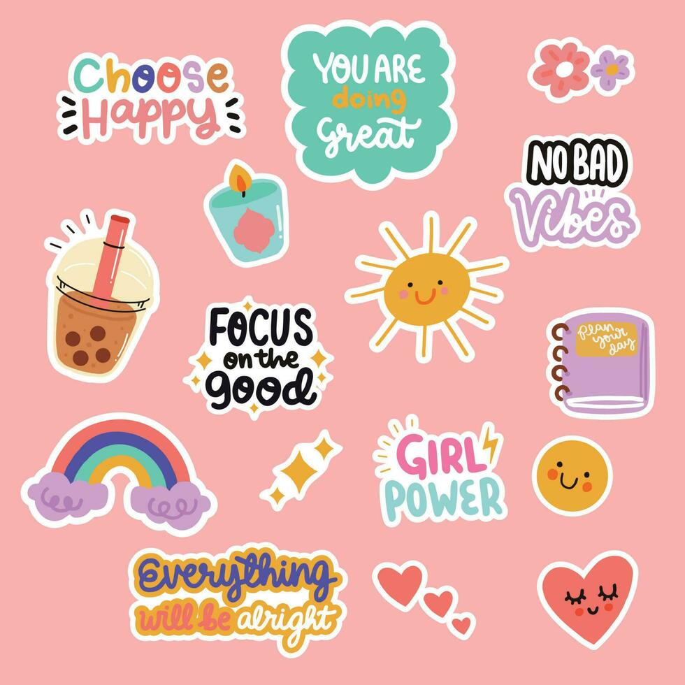 Hand Drawn Cute Daily Sticker 23469582 Vector Art at Vecteezy