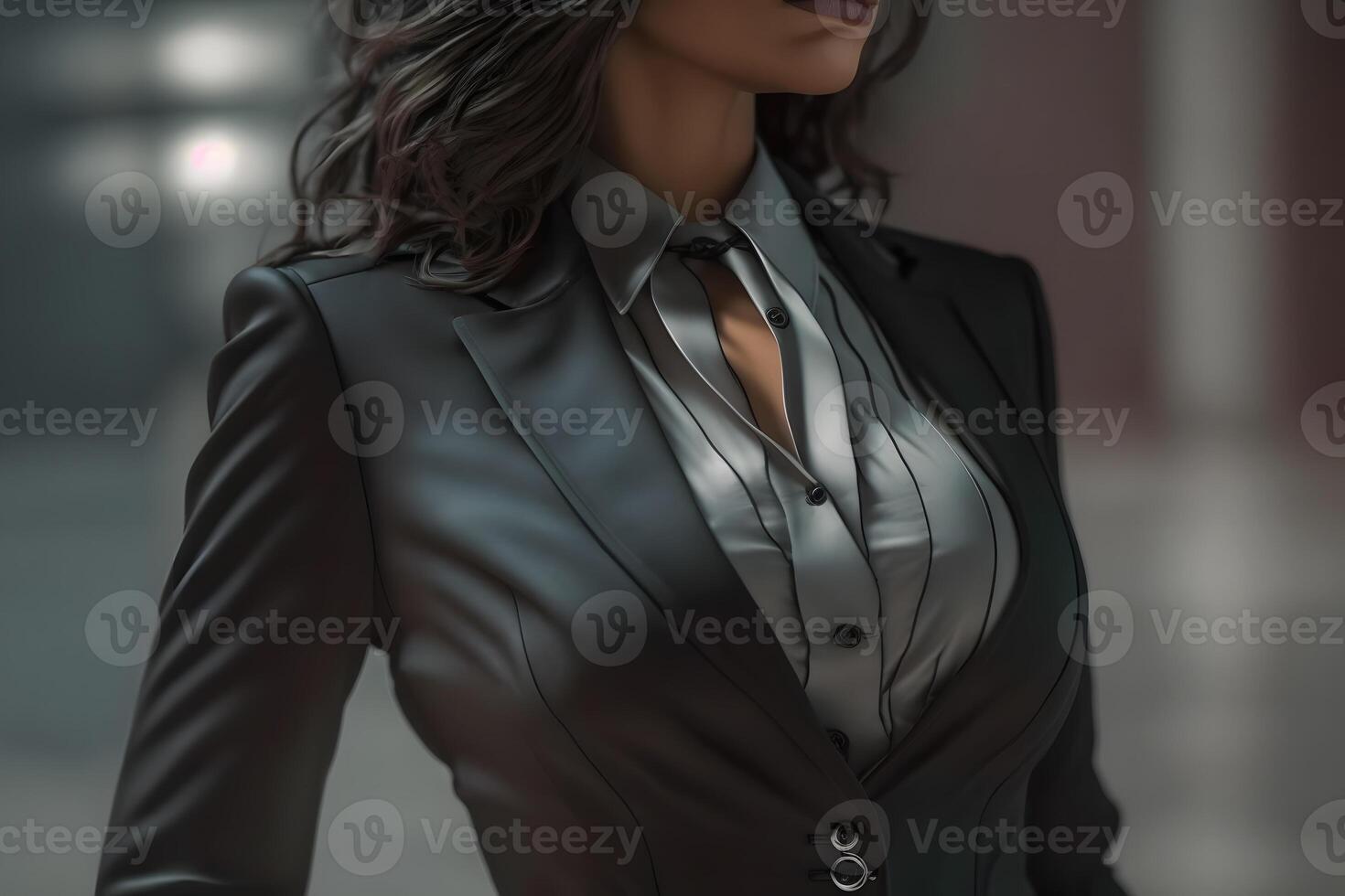 Portrait of a successful confident business woman. Neural network photo