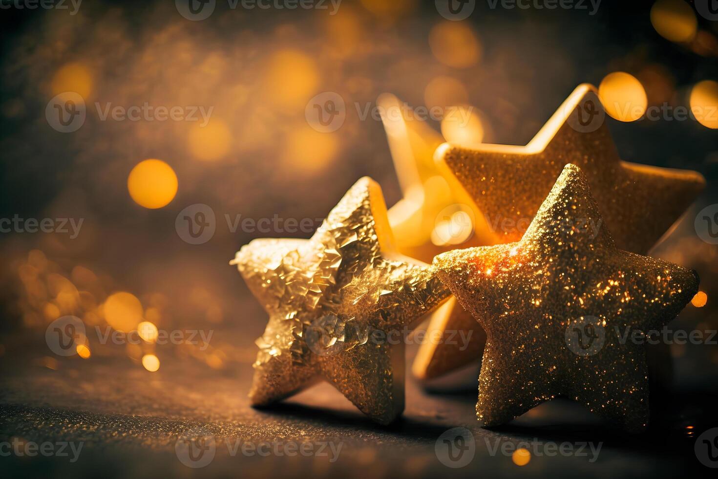 Abstract congratulatory luxury background with golden stars. Neural network photo