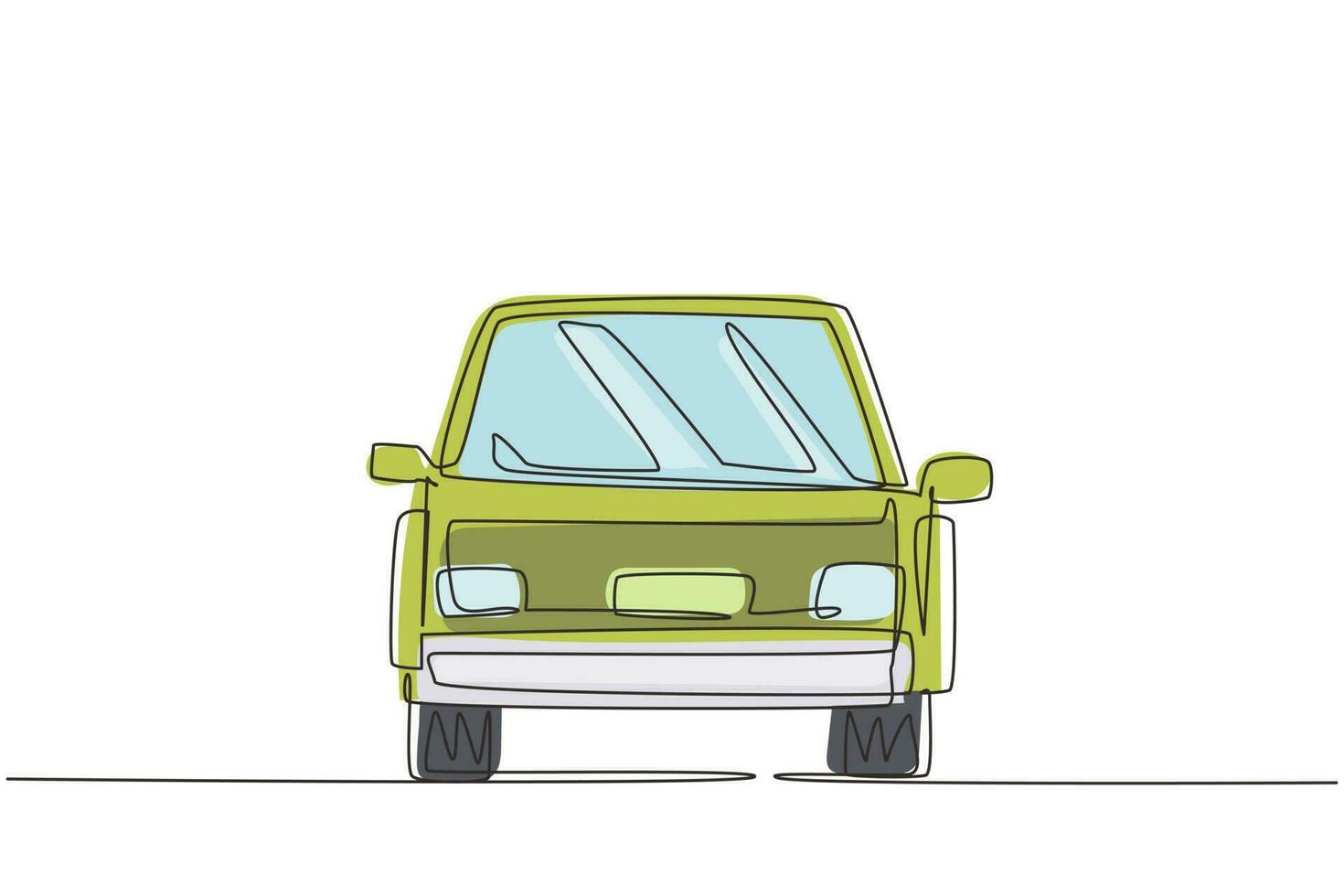 Coche descapotable de dibujo de una sola línea continua. lujo deporte negocio cómodo cabrio automóvil superdeportivo. modelo de vehículo de motor retro clásico. Ilustración de vector de diseño gráfico de dibujo de una línea dinámica