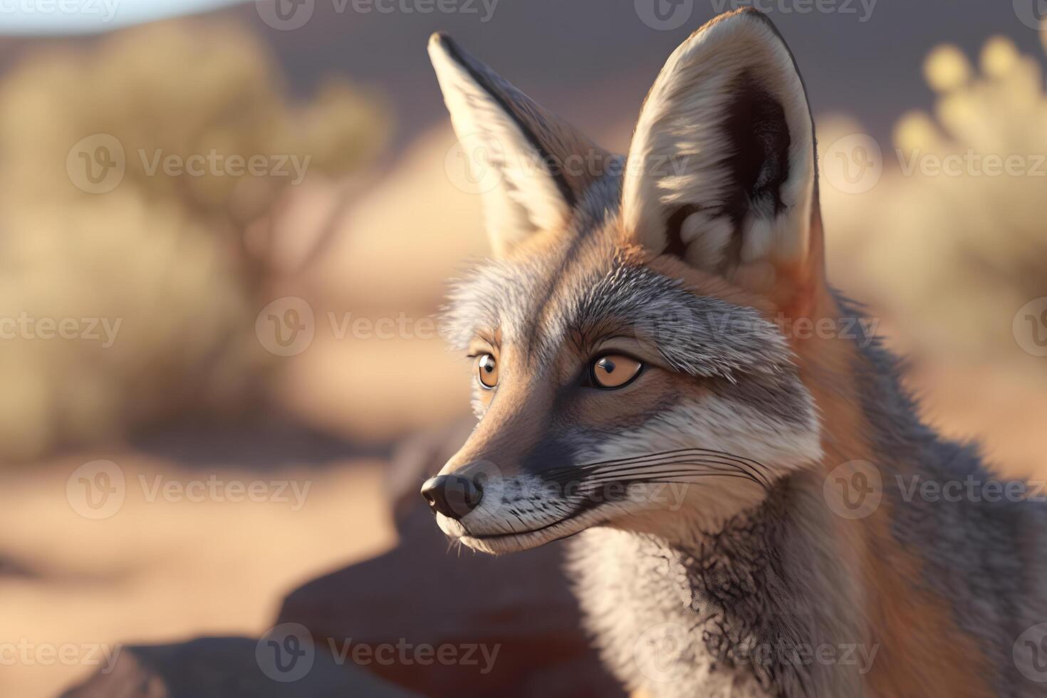 zorro en verde bosque. fauna silvestre escena desde naturaleza. neural red ai generado foto