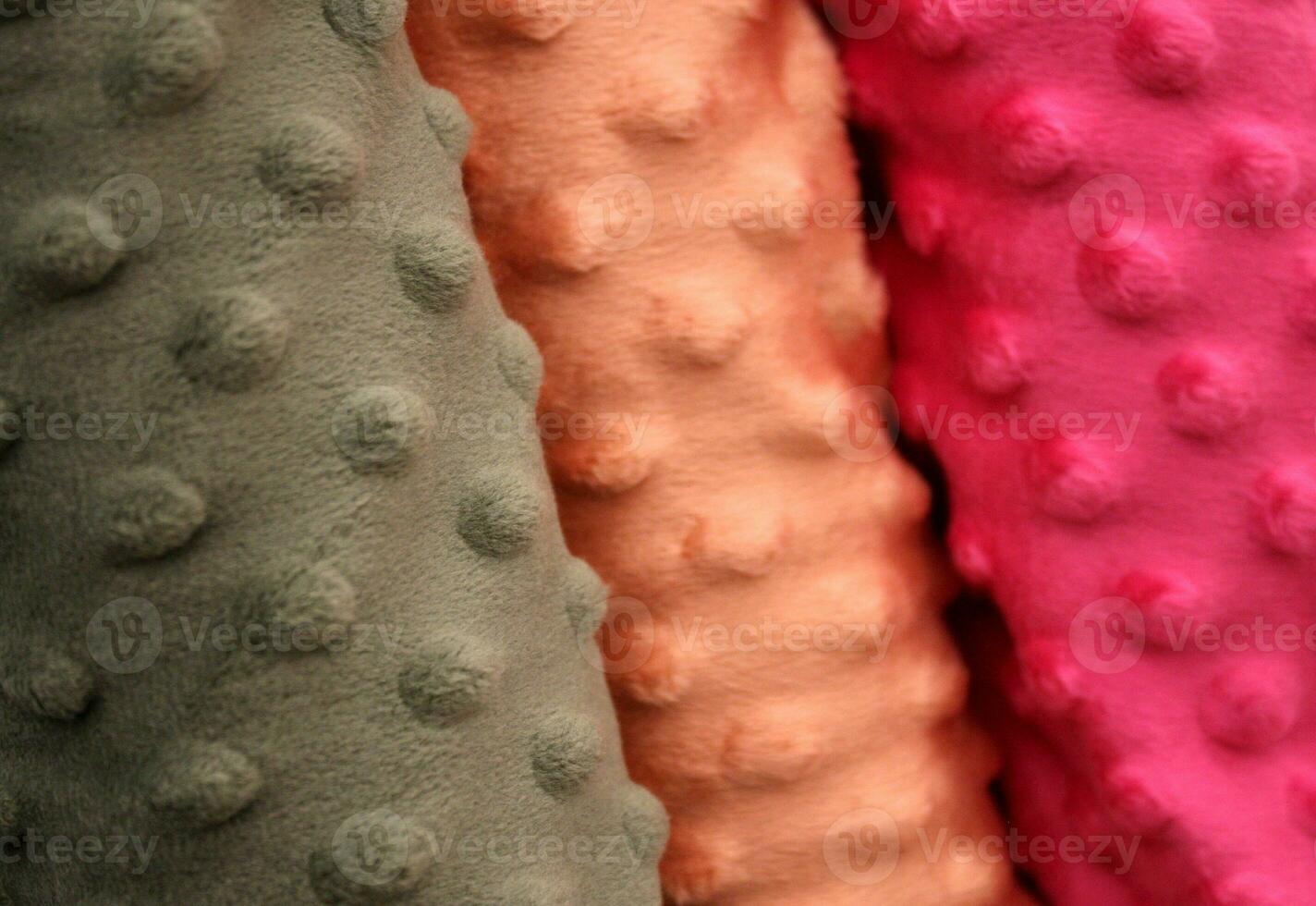 Funky Fuzzy Fleece Material with Dimensional Dots photo