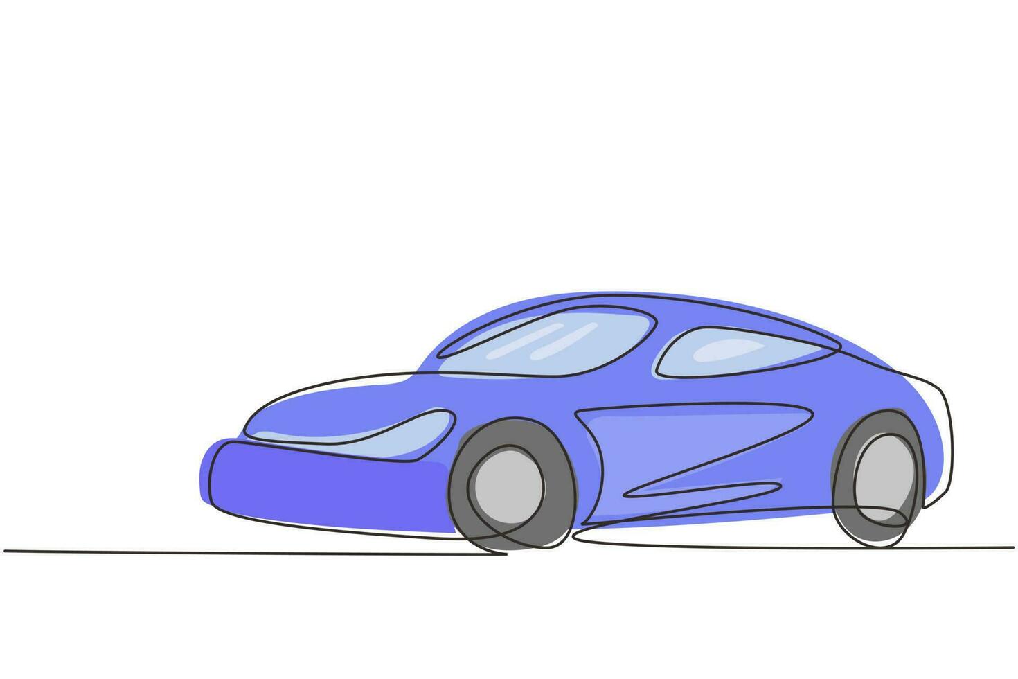 dibujo de una sola línea continua elegante coche de carreras. hermoso coche deportivo favorito de los chicos. autos con velocidad confiable para carreras. concepto de transporte de carreras. ilustración de vector de diseño gráfico de dibujo de una línea