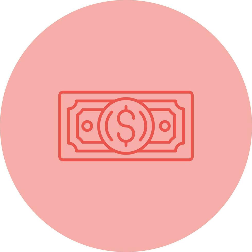 icono de vector de nota de dólar