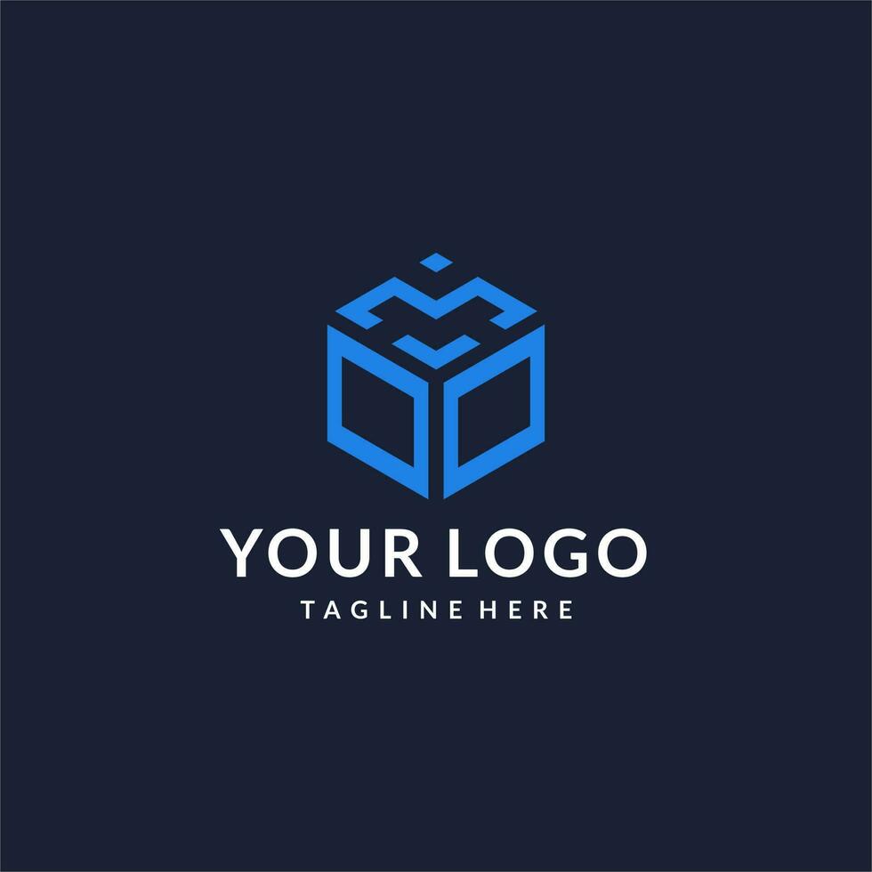 OO logo hexagon designs, best monogram initial logo with hexagonal shape design ideas vector