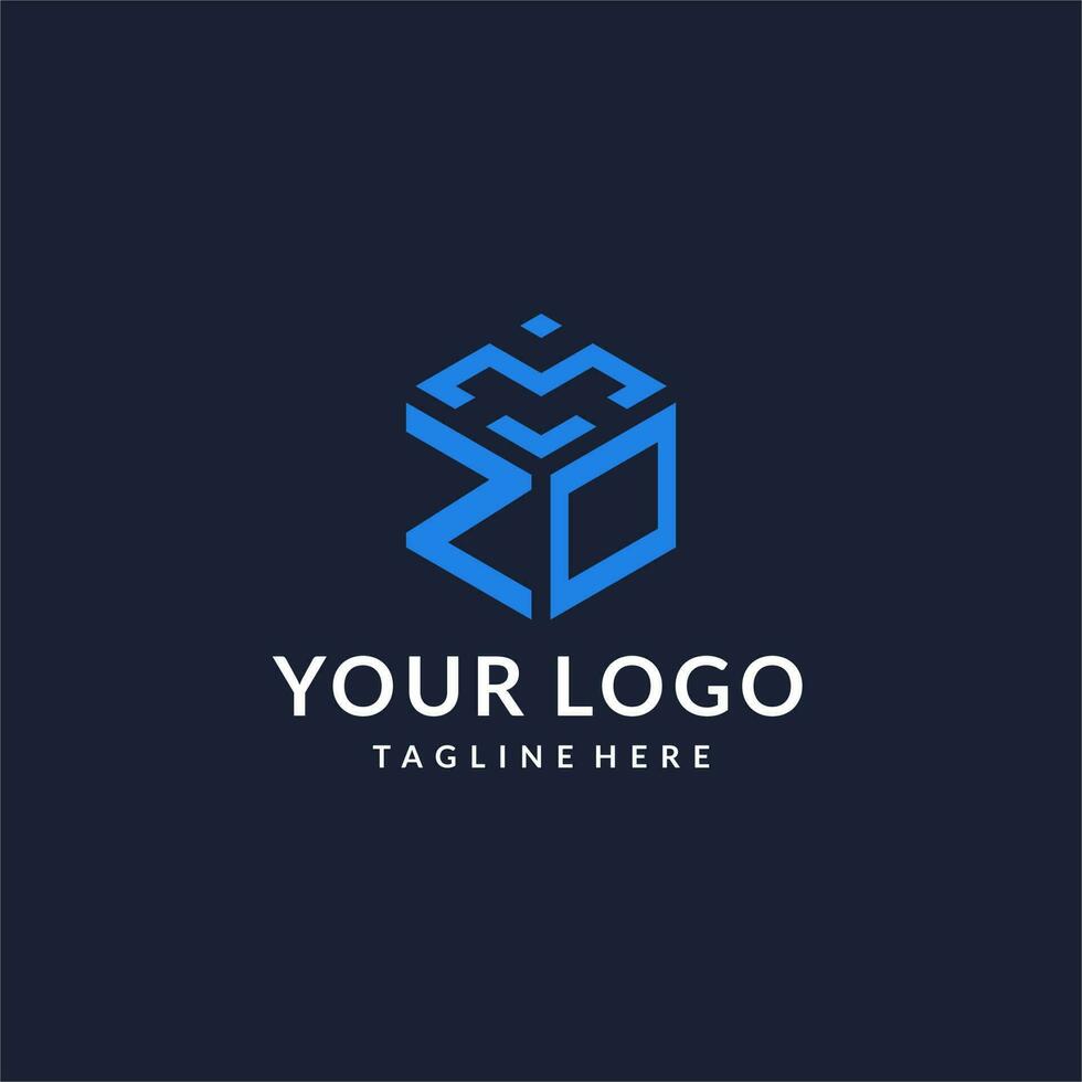 ZO logo hexagon designs, best monogram initial logo with hexagonal shape design ideas vector