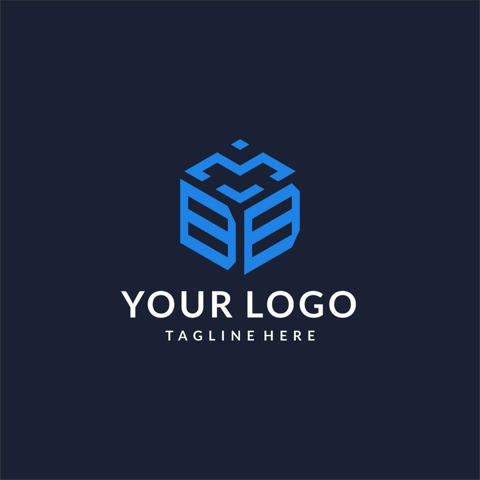 BB logo hexagon designs, best monogram initial logo with hexagonal shape design ideas vector