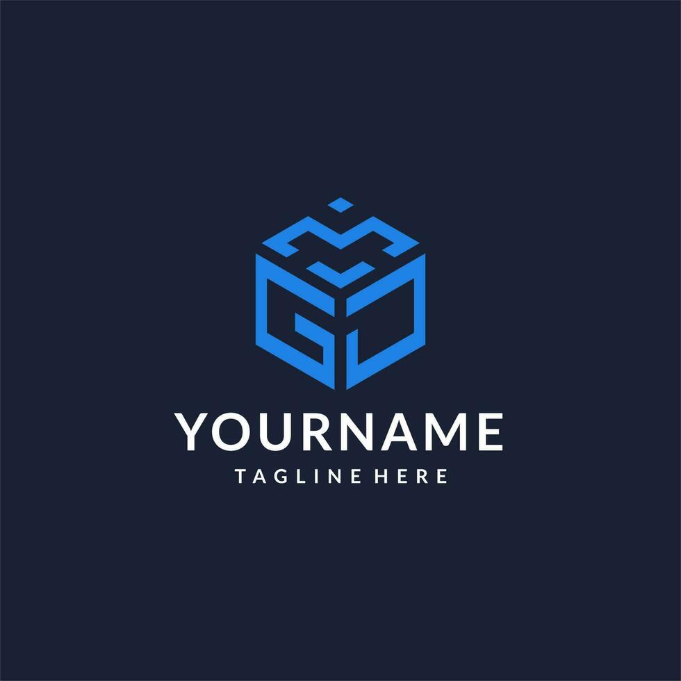 GJ logo hexagon designs, best monogram initial logo with hexagonal shape design ideas vector