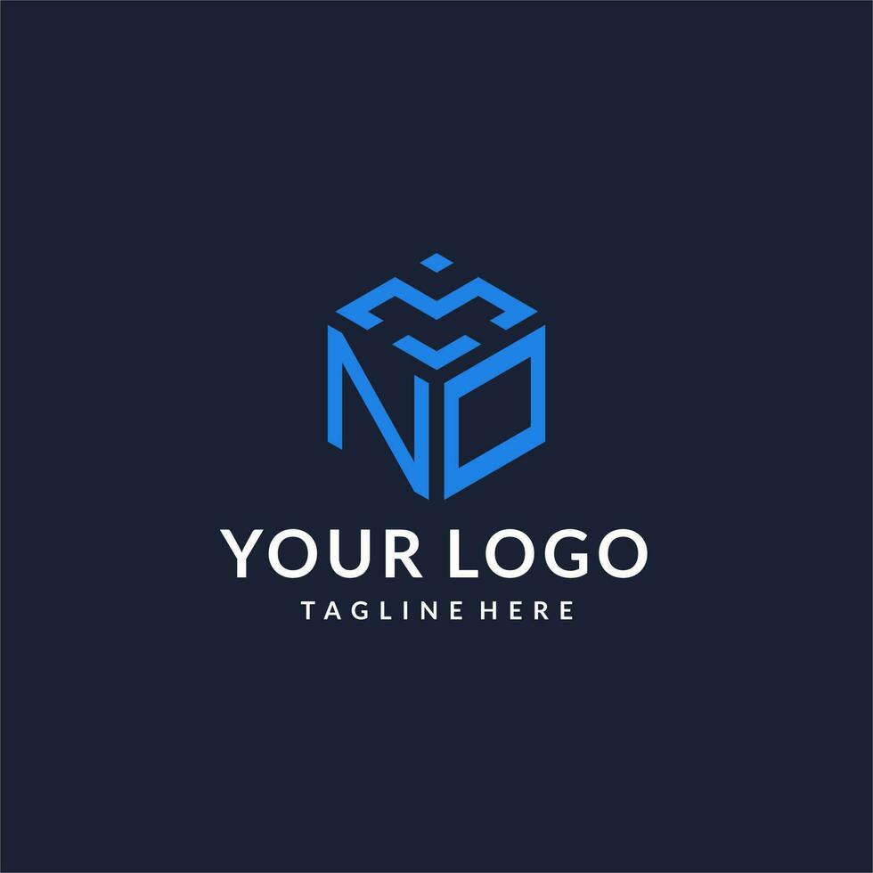 NO logo hexagon designs, best monogram initial logo with hexagonal shape design ideas vector
