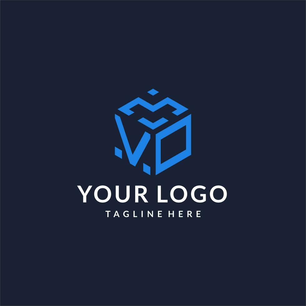 VO logo hexagon designs, best monogram initial logo with hexagonal shape design ideas vector