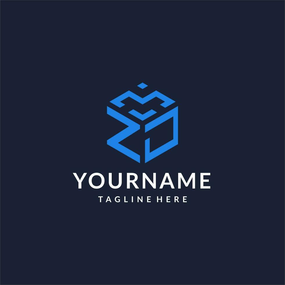 ZJ logo hexagon designs, best monogram initial logo with hexagonal shape design ideas vector