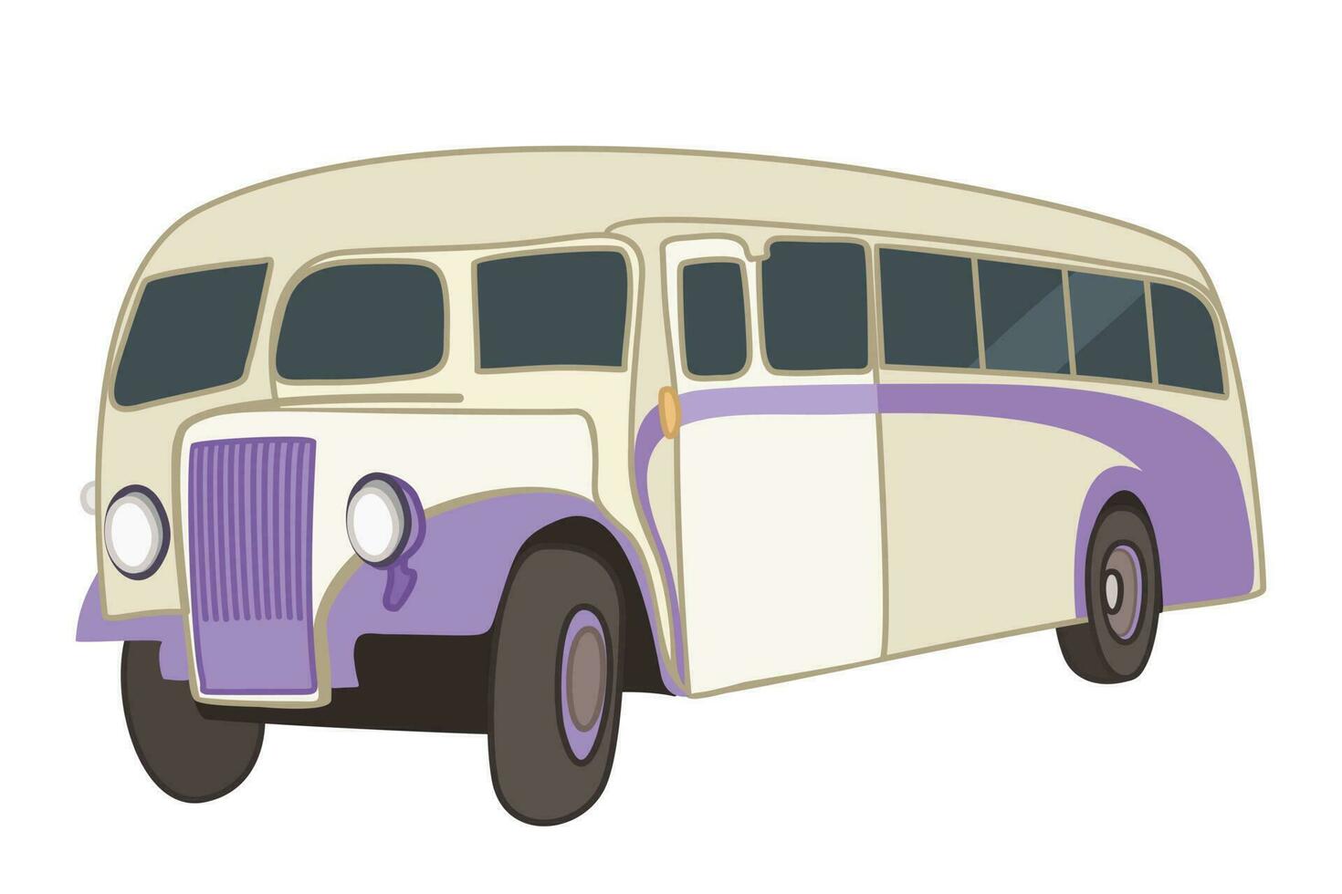 Retro bus. Vector isolated illustration.