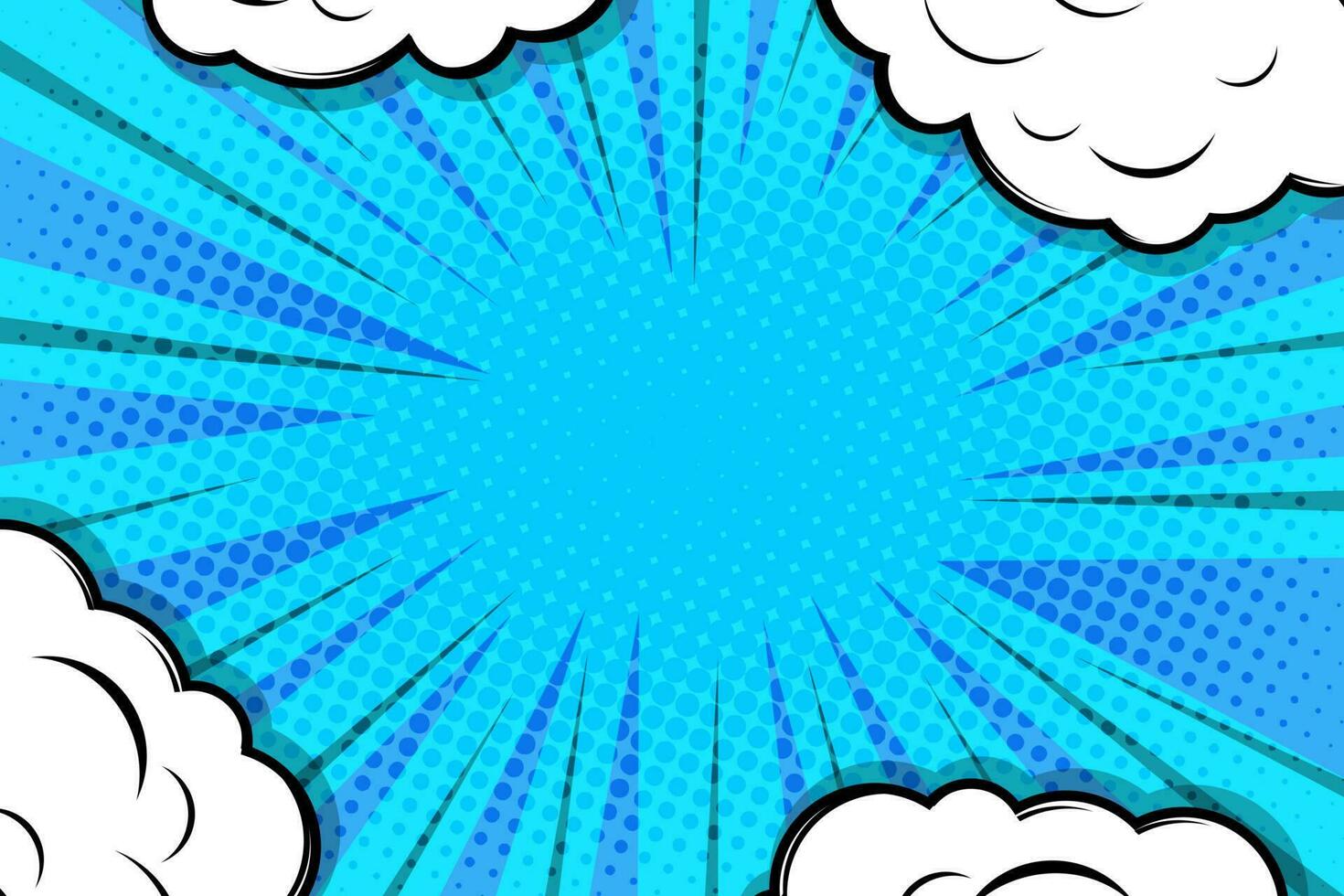 popular Arte cómic antecedentes con nube y estrella. dibujos animados vector ilustración en azul