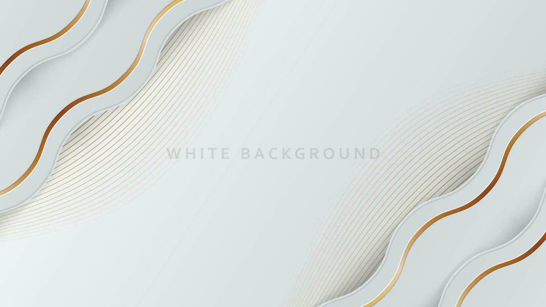 Elegant luxury white background with ribbon golden lines element vector