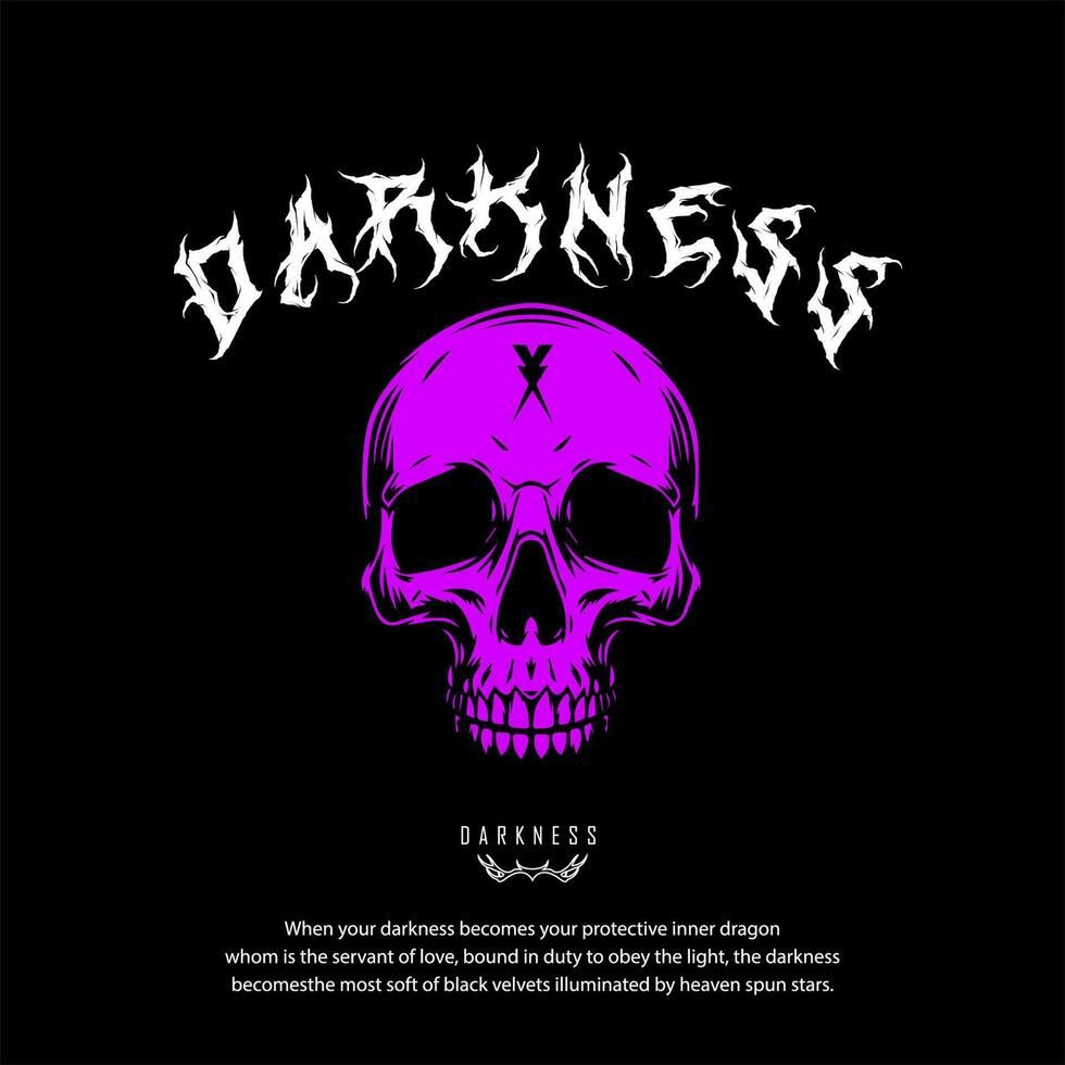 darkness skull art for streetwear design graphic vector