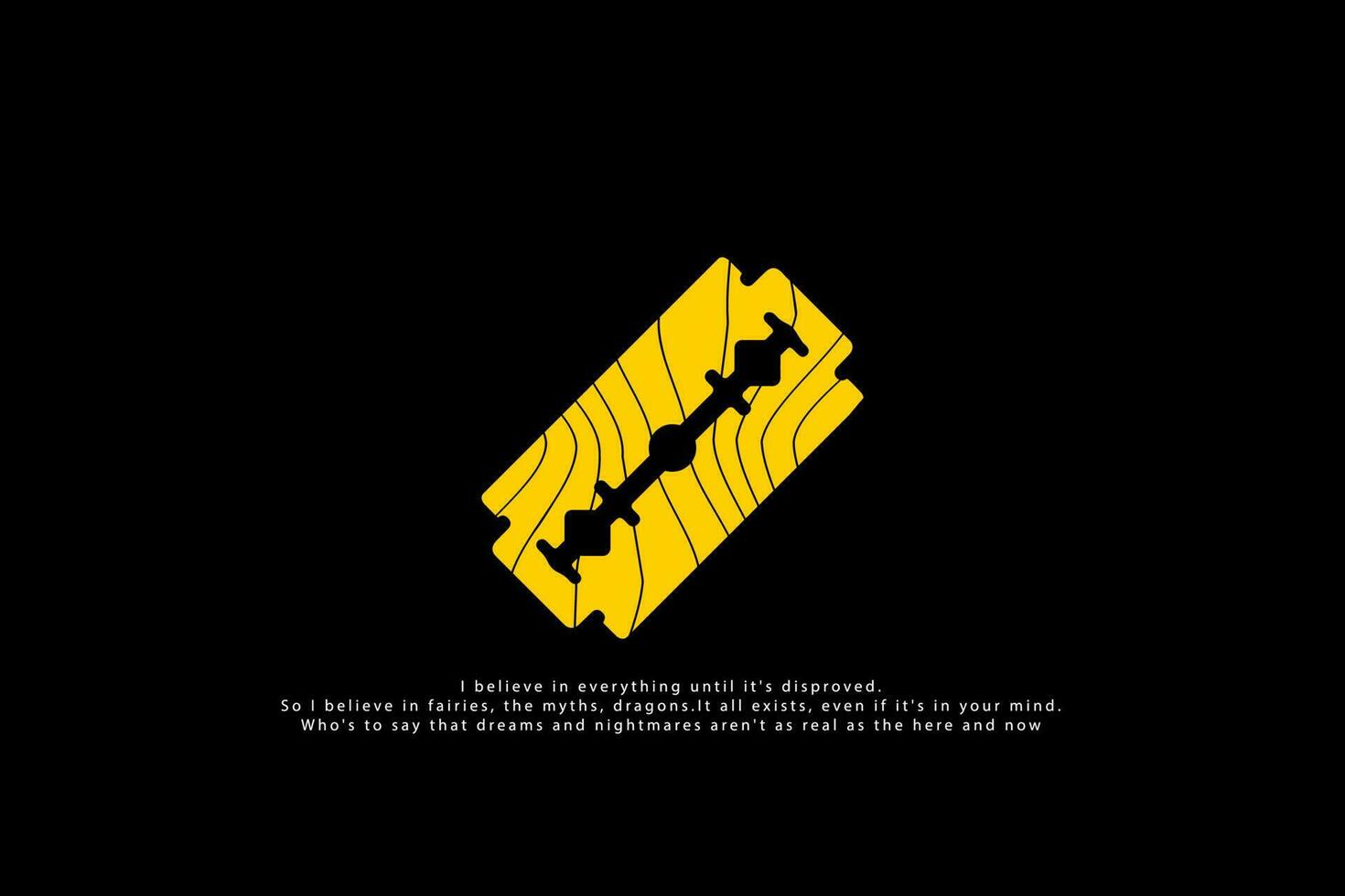abstract design template razor blade streetwear vector design