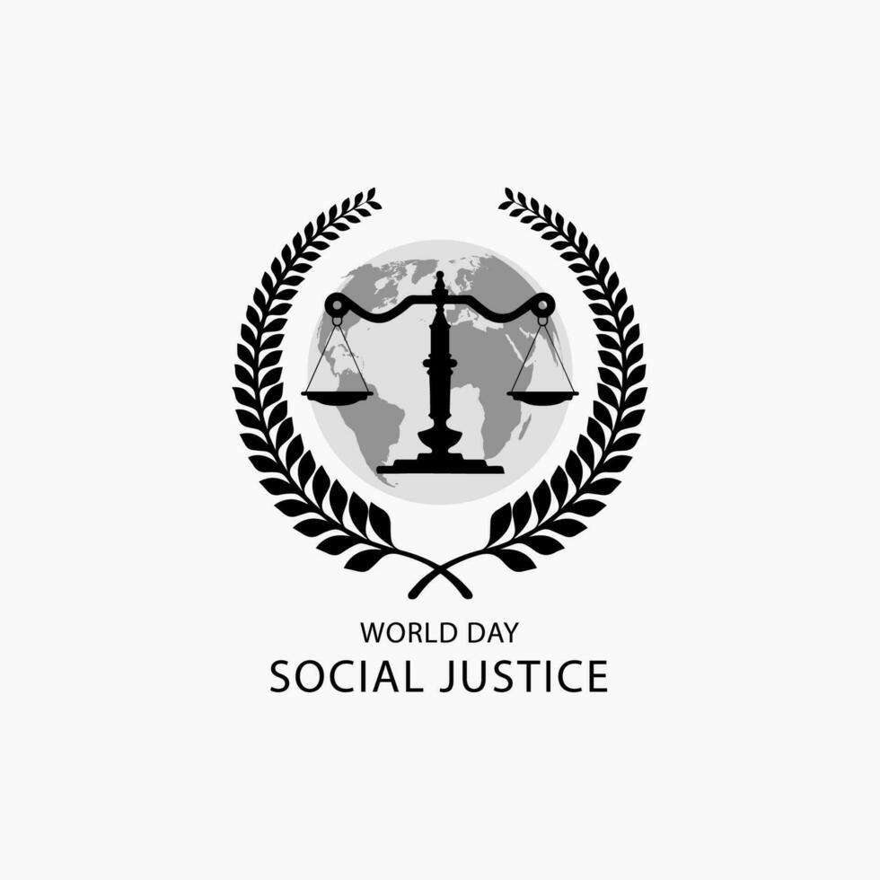 Vector Illustration of World Day of Social Justice poster or banner design