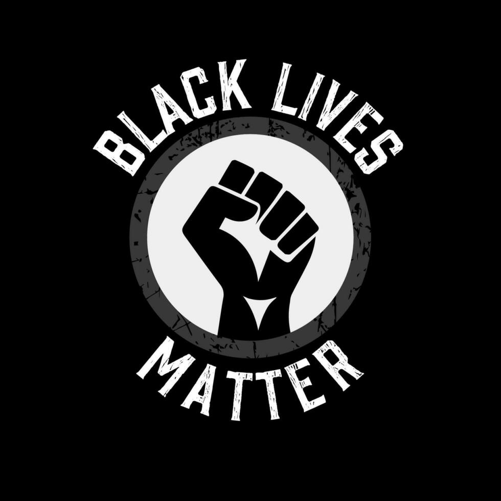 negro En Vivo material icono. fuerte mano símbolo. vector ilustración. No racismo. apoyo para igual derechos de negro gente.